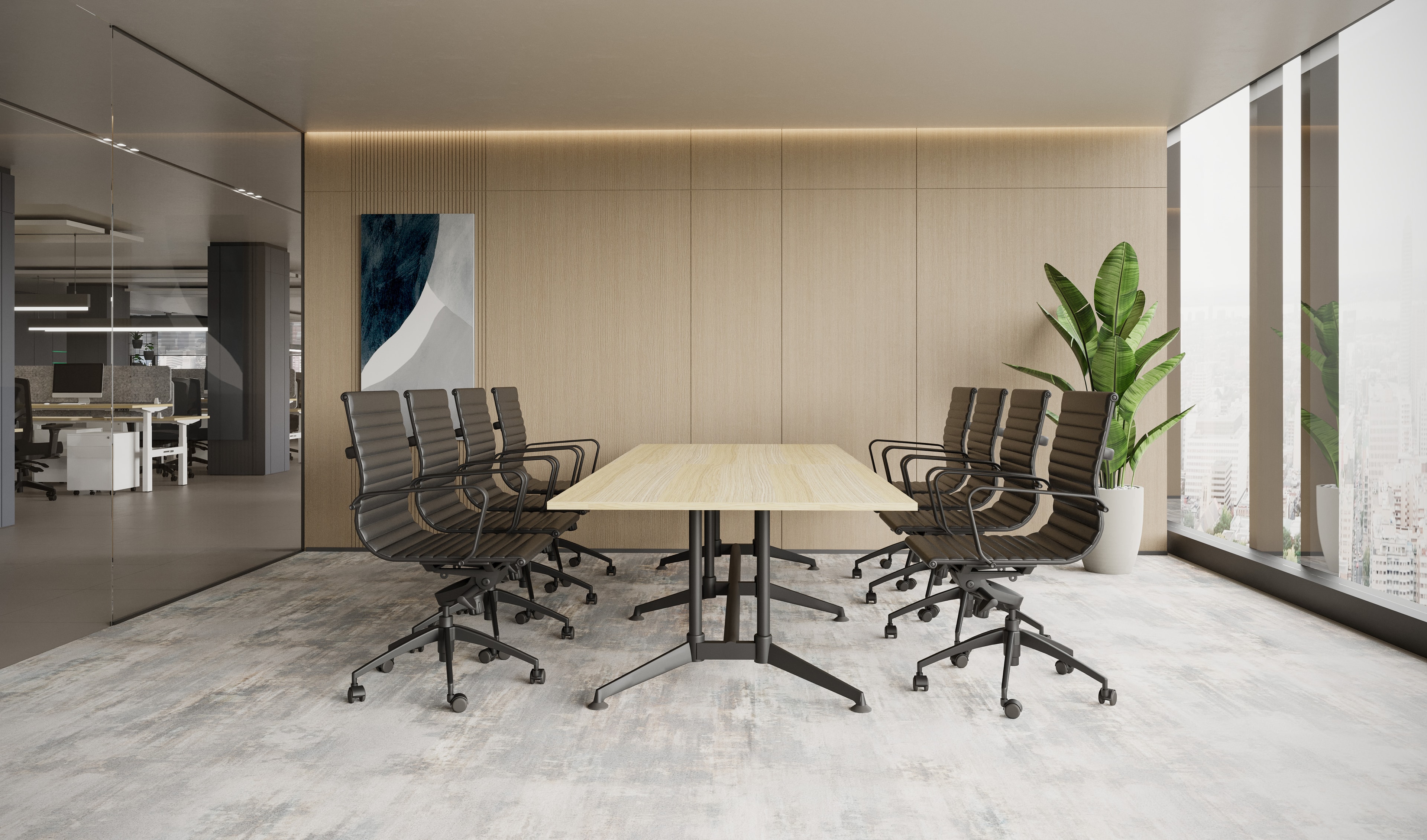 Boardroom setup for commercial project discussions