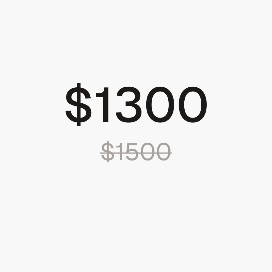 A price cut from 1500 to 1300 Australian Dollars